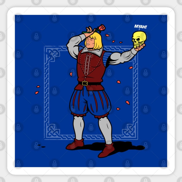 Funny Shakespeare Superhero 80's Cartoon Parody Sticker by BoggsNicolas